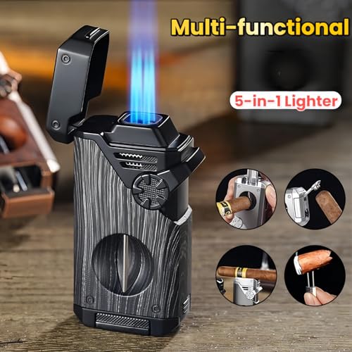 Encendedor butano 5 en 1 antorcha gris miniatura 2