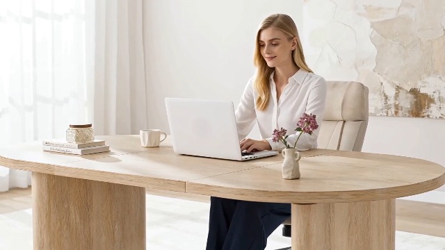 Amazon.com: Garvee Oval Executive Desk, Large Computer Office Desk