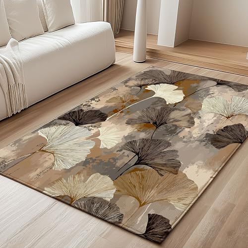 Image of DECOMIZER 5x7 Feet Premium Carpet for Hall | Rug Runner and Carpets for Bedroom /Living Area /Home with Anti Slip Backing | Machine Washable - BeigeLily