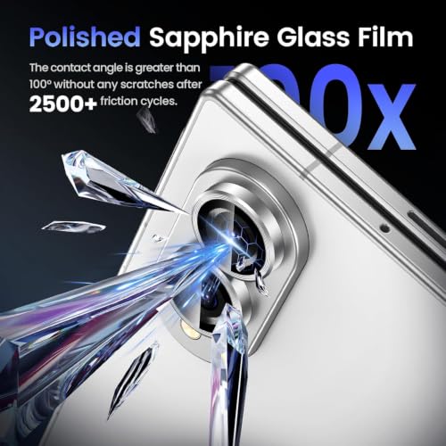 Image of CLITZ Compatible with Samsung Galaxy Z Fold 8 Camera Lens Protector 9H Hardness Tempered Glass, Ultra HD Clear, Scratchproof, Anti-Shatter, Bubble-Free, Case Friendly Camera Lens Guard White