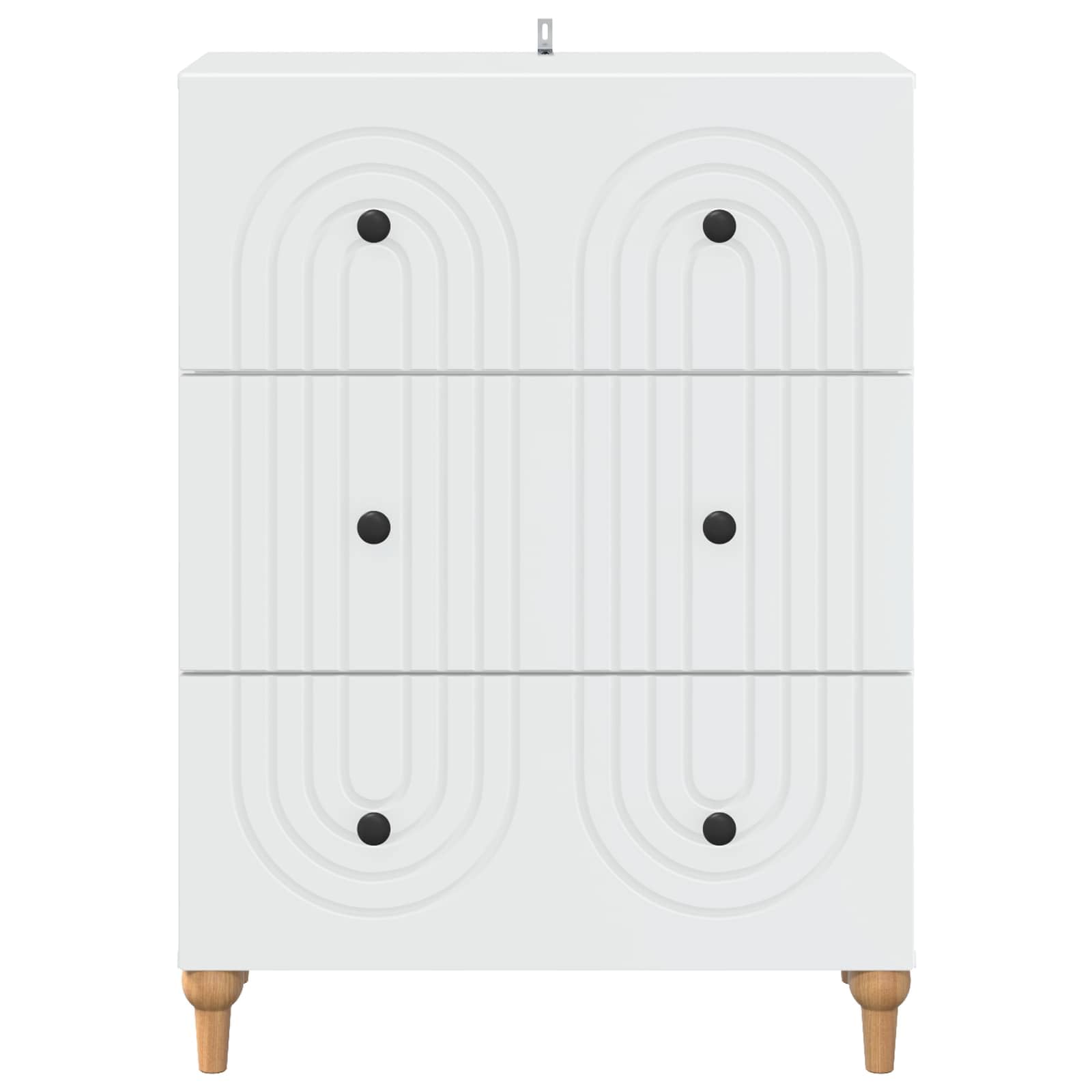 Cassettiera bianca con 3 cassetti, cassettiera moderna, 66 x 34,5 x 90 cm, in legno, sottile, per soggiorno e corridoio, armadio multiuso senza tempo