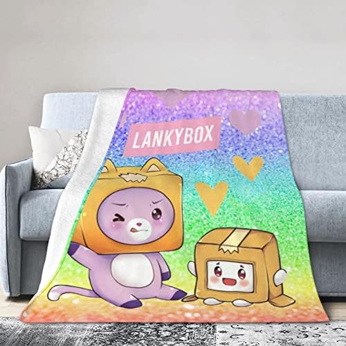 Lankybox Blanket Flannel Blankets Soft Cozy Lightweight Bed Decoration Blanket For Kids Boys Girls Men Women 50"X40"