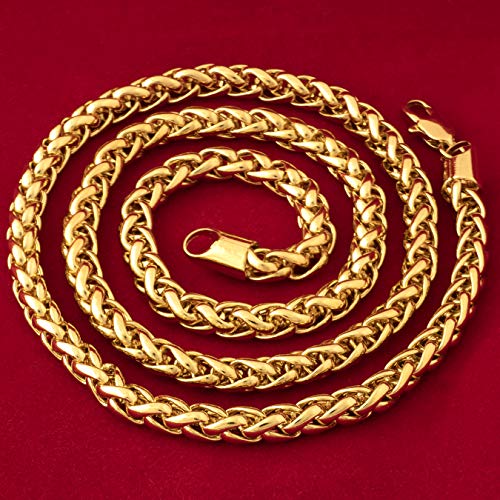 LIFETIME JEWELRY Weave Chain Necklace for Women and Men 24k Real Gold Plated3