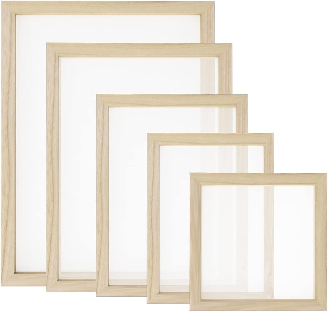 Worown 5 Size Wooden Paper Making Screen Paper Making Mold Wooden Paper Making Frame for DIY Paper Crafts