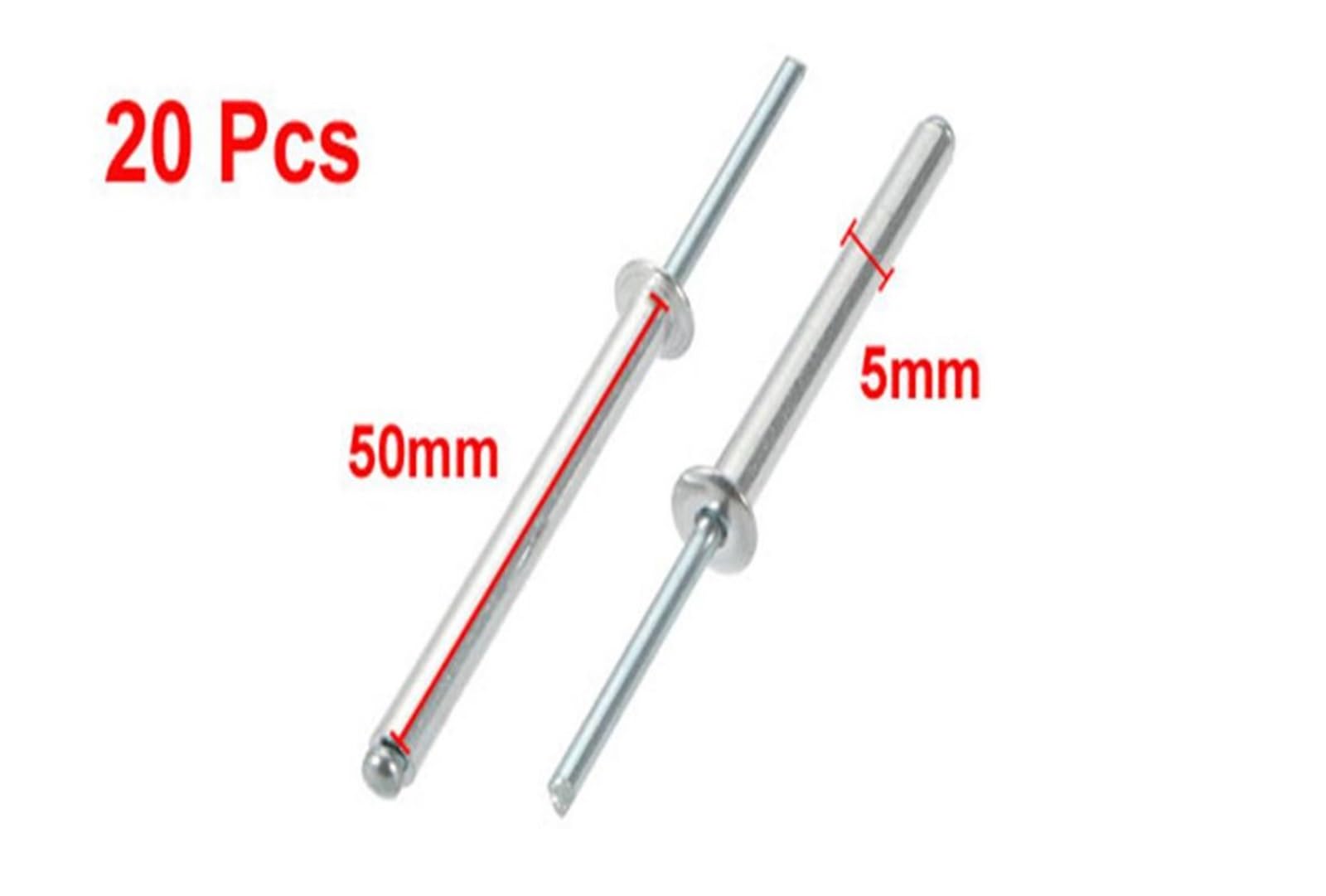 Alluminio/acciaio Rivetti ciechi aperti, rivetti p Rivetti ciechi aperti in alluminio/acciaio da 20 pezzi 5x45/50 mm(45mm)
