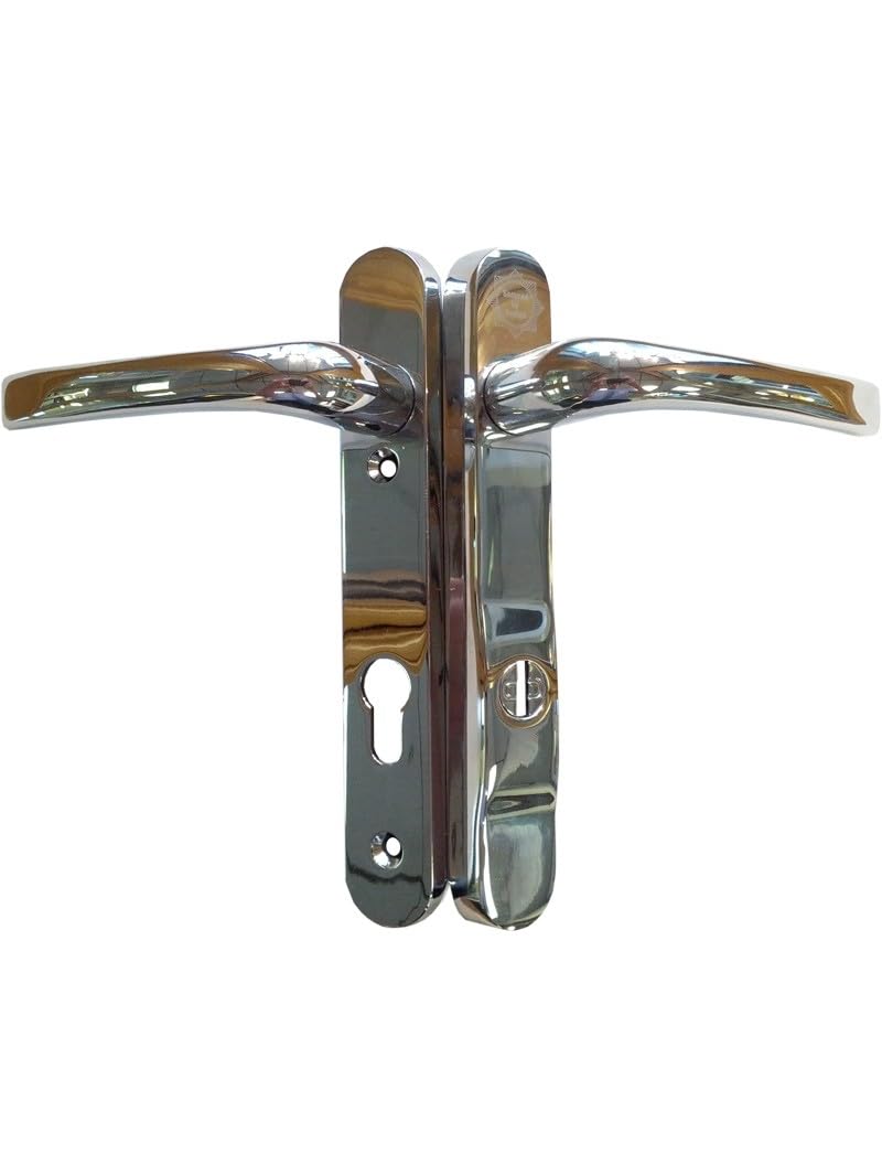 Mila ProSecure Security Door Handle 123mm Screw Fix Cylinder Cover - Chrome