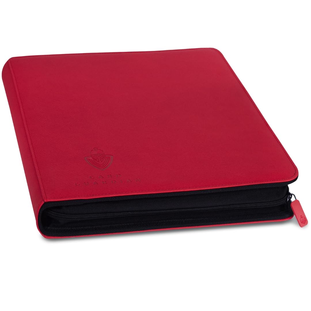 Card Guardian - Premium Classeur avec Fermeture éclaire – Album Classeur pour Cartes à Collectionner, Jeux de Cartes, Trading Card – 12 Poches – 480 Poches pour TCG (Rouge)