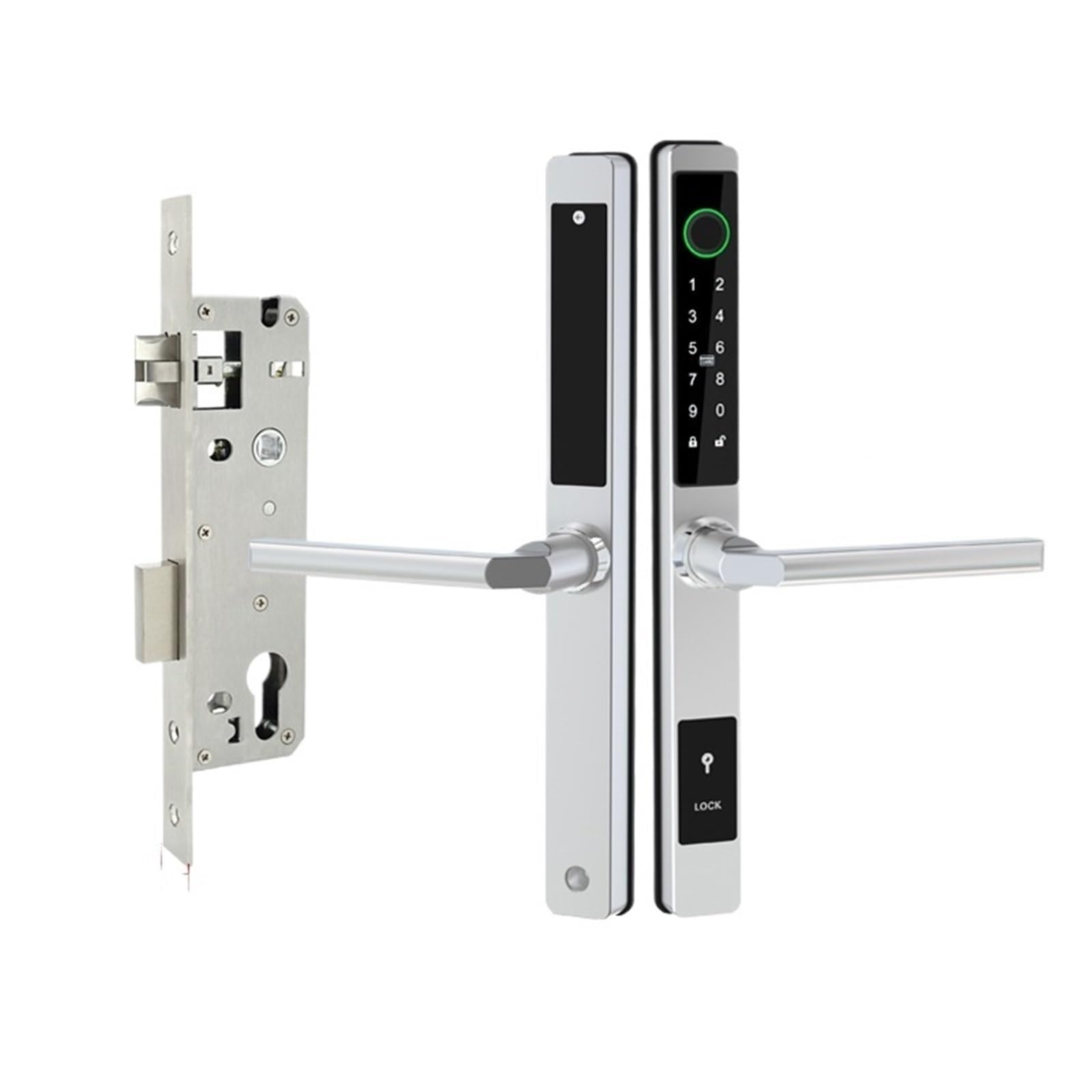 DIGNIFE Smart Door Lock, Waterproof Outdoor Fingerprint Password Smart Electronic Lock(Silver,02)