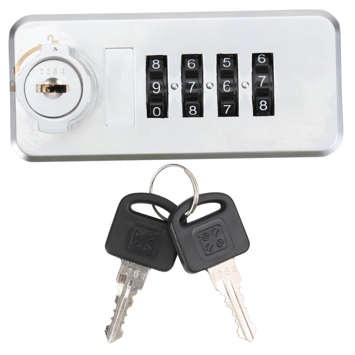 Nockenschloss mit Zahlencode für Schubladen und Briefkästen Silber