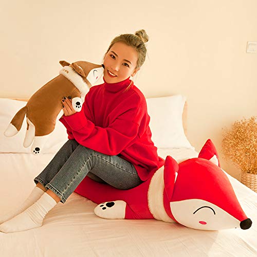 Kawaii Rosa Volpe Peluche Giocattoli Carino Rosso Volpe Cuscino Peluche Animali Bambola Bambini Sonno Abbraccio Cuscino per Ragazze Regalo di Natale 70 cm Rosa