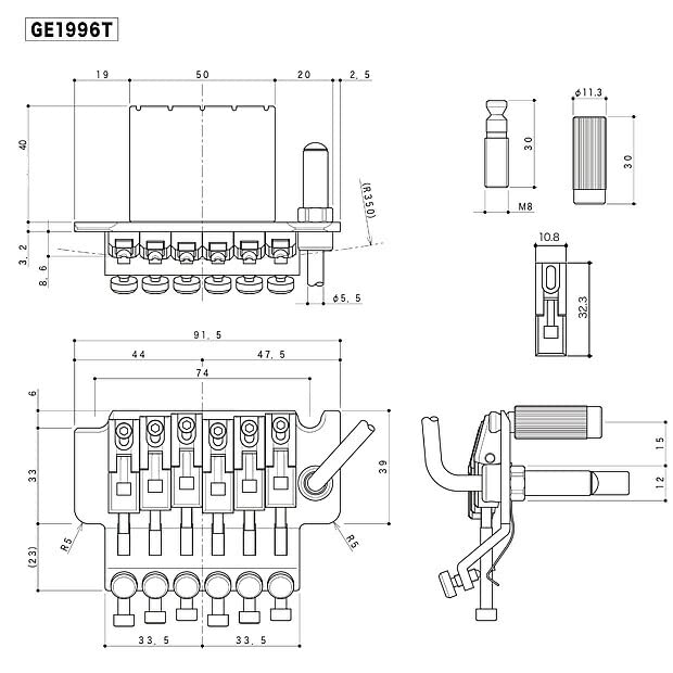 Amazon | GOTOH ゴトー エレキギター用 トレモロ ブリッジ GE1996T B 