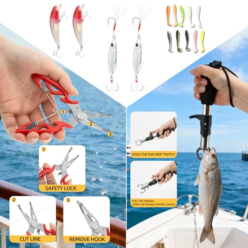 Combo Caña y Carrete de Pesca, Caña Telescópica con Señuelos, Adecuado para Principiantes y Uso Universal en Todas las Aguas miniatura 3