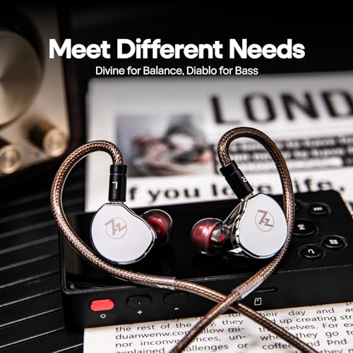 Image of Linsoul 7Hz x Crinacle: Diablo /Divine in-Ear Monitors, 14.5mm Planar Magnetic Driver IEM,HiFi Earbuds with Detachable 2 Pin Single Crystal Copper Cable,Earphone for AudiophileDivine, Silver