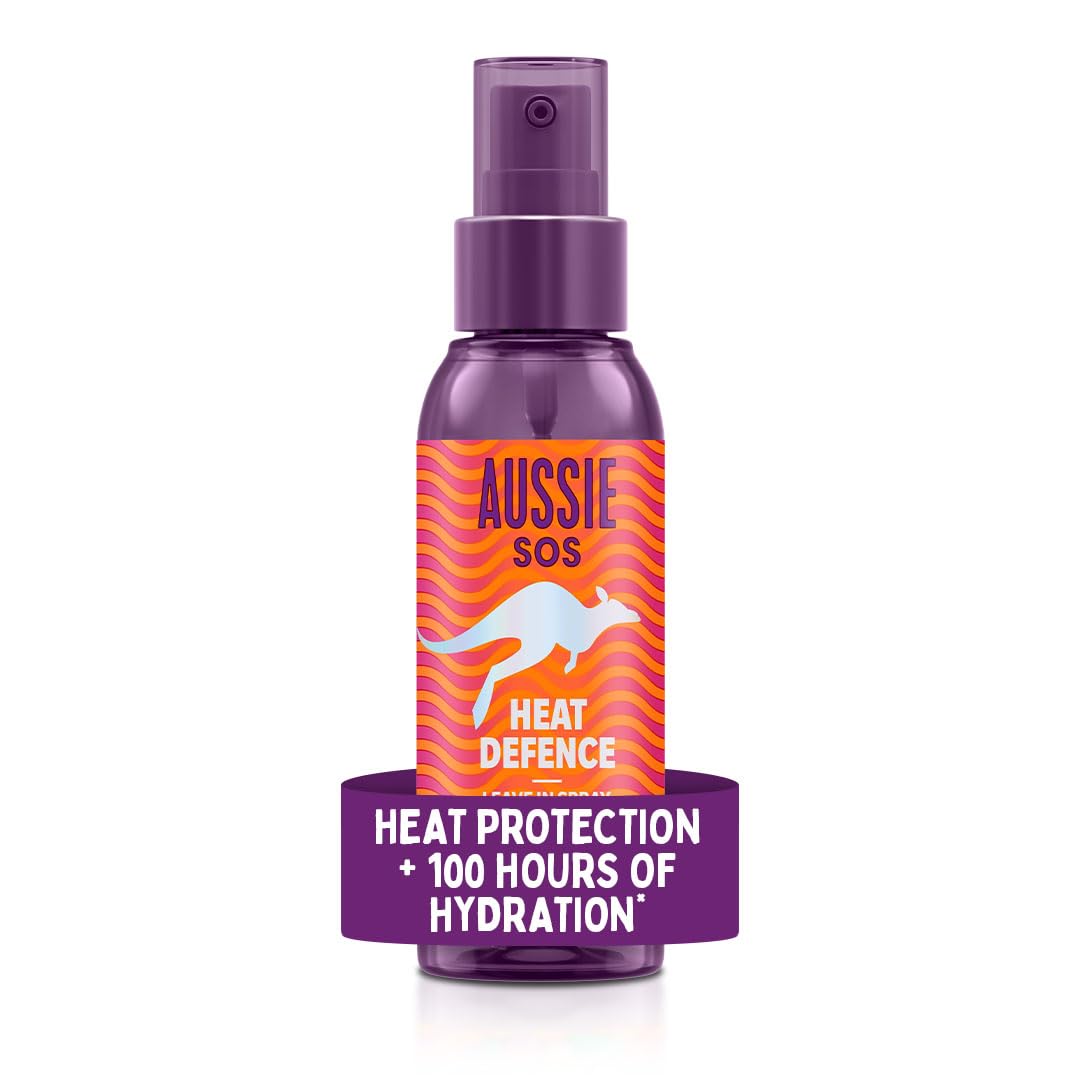 SOS Heat Defence Leave In Spray 100ml to Detangle and Protect Against Heat While Keeping Hair Hydrated for 100 Hours. Infused with Australian Superfoods. Vegan Formula
