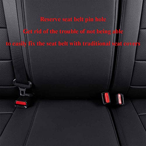 Image of EKR Tacoma Leather Car Seat Covers Custom Fit for Toyota Tacoma 2012 2013 2014 2015 (Regular Seats) - Truck Seat Covers Full Set,Faux Leather(Black)