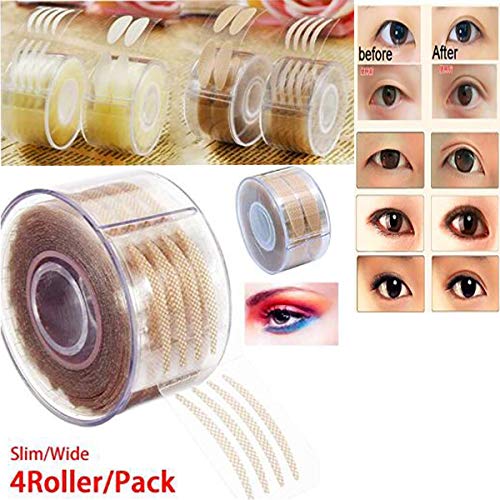 Eye Tape.Invisible Waterproof Double Eyelid Tape,2400pcs One Side Instant Lift Double Eyelid Sticker Dup Eyelid Tape Adhesive Magic Charm Big Eye Fiber(4 Roller+Fork Rods)