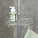 iDesign Twigz Metal Wire Tension Rod Corner Shower Caddy, Adjustable 5'-9' Pole and Baskets for Shampoo, Conditioner, Soap with Hooks for Razors, Towels, Adjustable from 5'-9', Silver,77686