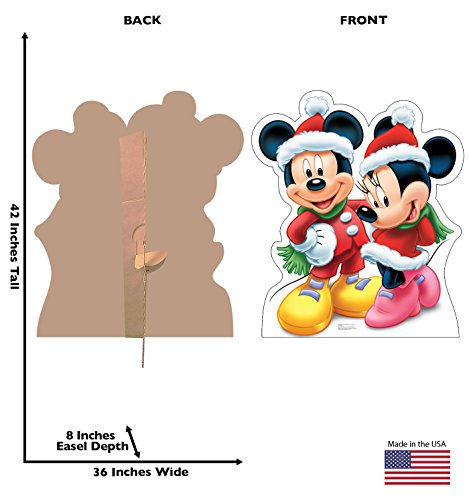 Image of Cardboard People Mickey & Minnie Christmas Life Size Cardboard Cutout Standup