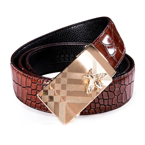 Dubulle Men's Belt Designer Ratchet Belts 2 PCS Leather Automatic Buckles Adjustable Strap Gift Box Business Casual2