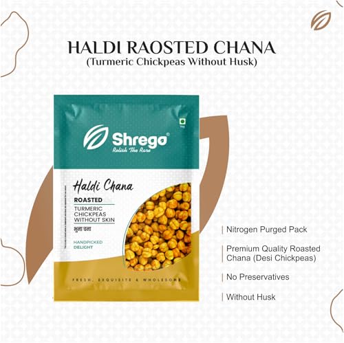 Image of Shrego Haldi Roasted Whole Chana (Turmeric Chickpeas Without Husk) Vacuum Packed (700 gm)