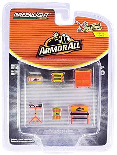Greenlight Collectible Armor All 6 Piece Shop Tools Set Shop Tool Accessories Series 4 164 Models by Greenlight 16080 A
