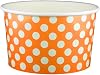 20 oz Yogurt Paper Cups- 600 Count Polka Dot Orange