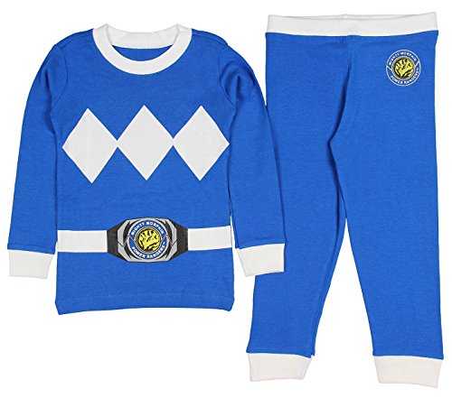 INTIMO Kids Mighty Morphin Power Rangers Costume Pajama Set (Blue, 6)