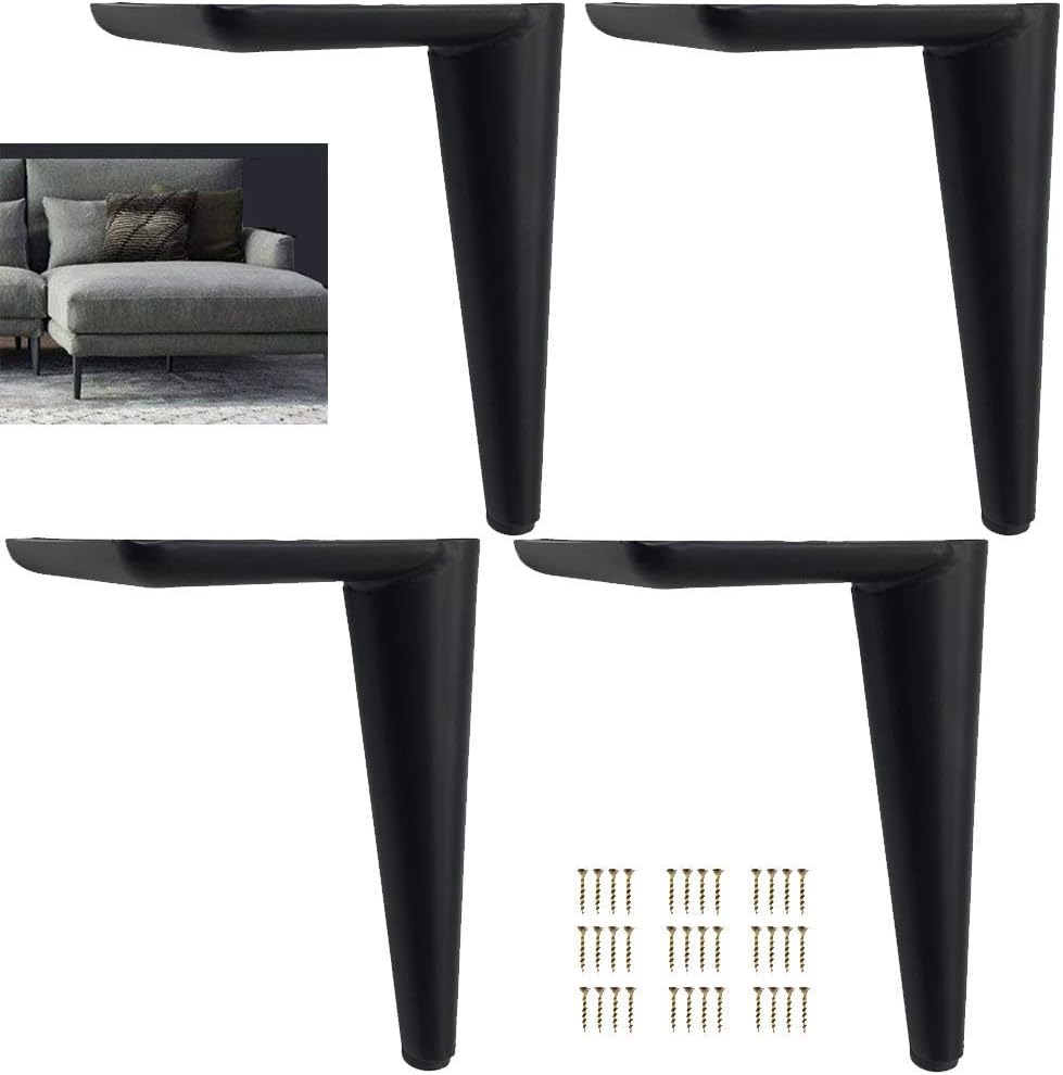 Furniture Legs，4 Iron Sofa Legs,Metalniture Support Feet,Cabinet Leg,DIY Tv Cabinet Replacement Legs,for Couch,Bed,Ottoman,Coffee Tables,Cupboard,Wine Cabinet,with Screw/Gold/170Mm