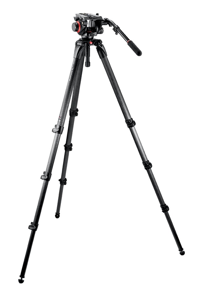 Manfrotto 504HD Con Treppiede 546BK - Kit Video Professionale In Alluminio, Testa Fluida A 3 Sezioni, Controbilanciamento A 4 Step, Bolla 75 Mm, Con Sacca