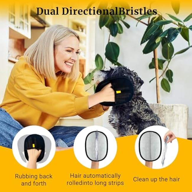 3PCS Upgraded Pet Hair Removal Glove for Dogs & Cats, Reusable Electrostatic Pet Hair Remover Glove for Couch, Furniture, Carpet & Car Seat, Best Grooming Gloves for Pets Hair Removal & Massage-3Yb20ULw