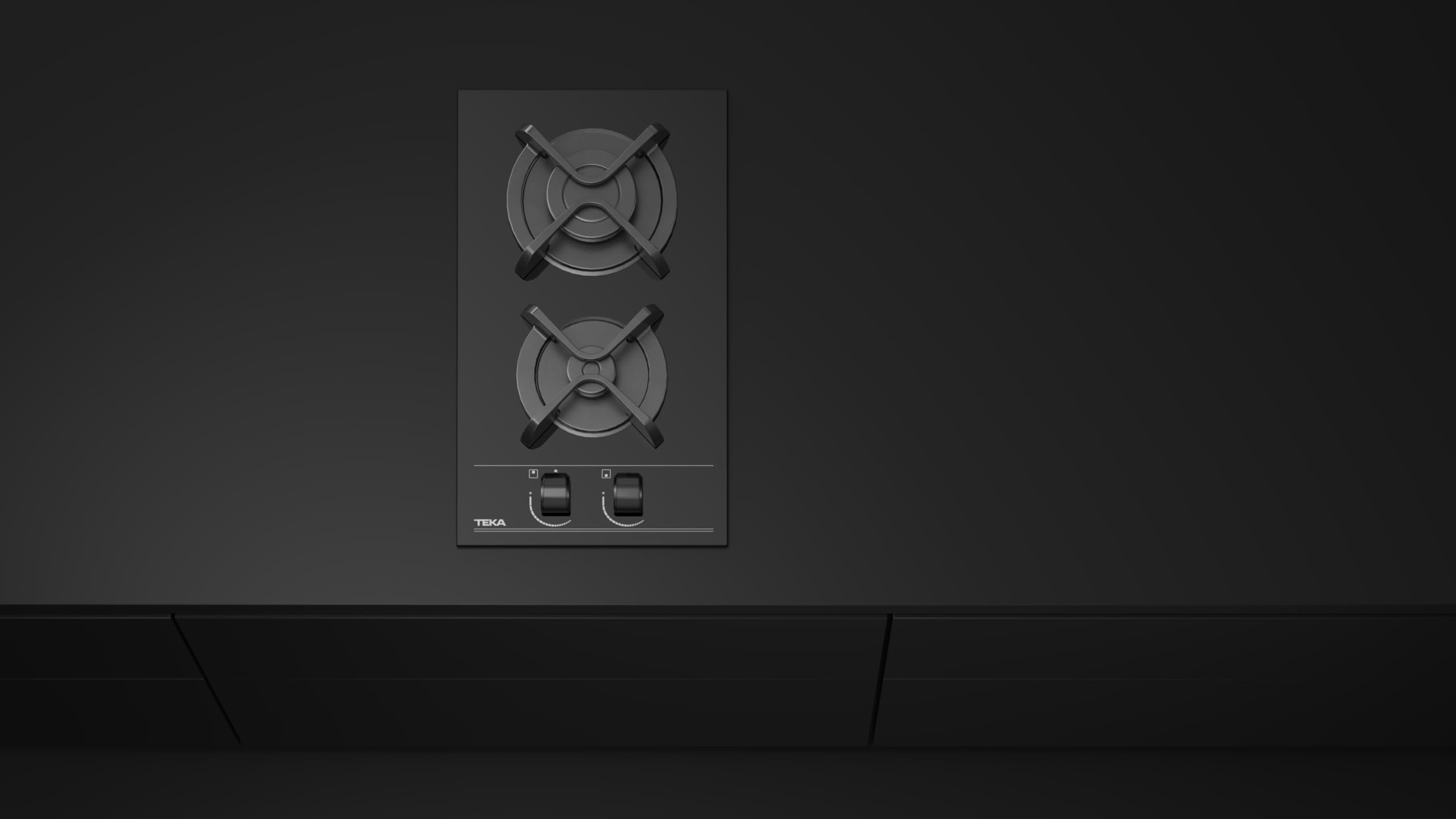 TEKA Plaque à Gaz Butane, 30 Cm, 2 Brûleurs, Surface En Verre