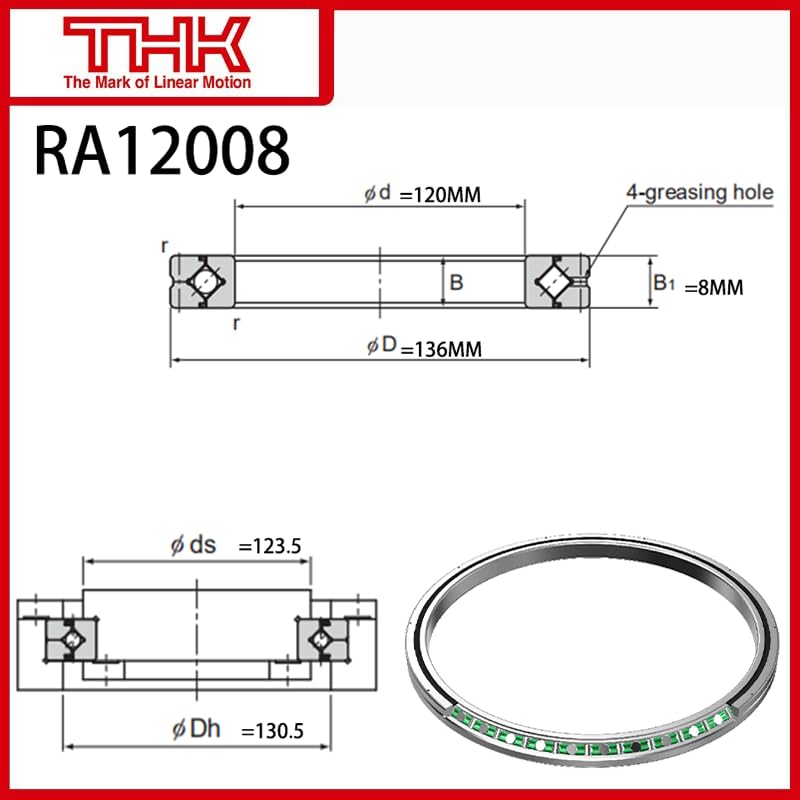 THK Cross Roller Ring Inner and Outer Ring Rotation RA12008 RA12008UUCC0 RA12008UUC0