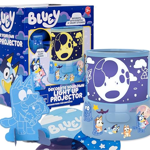 Bluey Decorate Your Own Light Up Projector, Night Light for Kids Stickers, Toys, Kids Night Light, Toddler Activities, Toddler Crafts, Night Light Projector, Cute Night Light