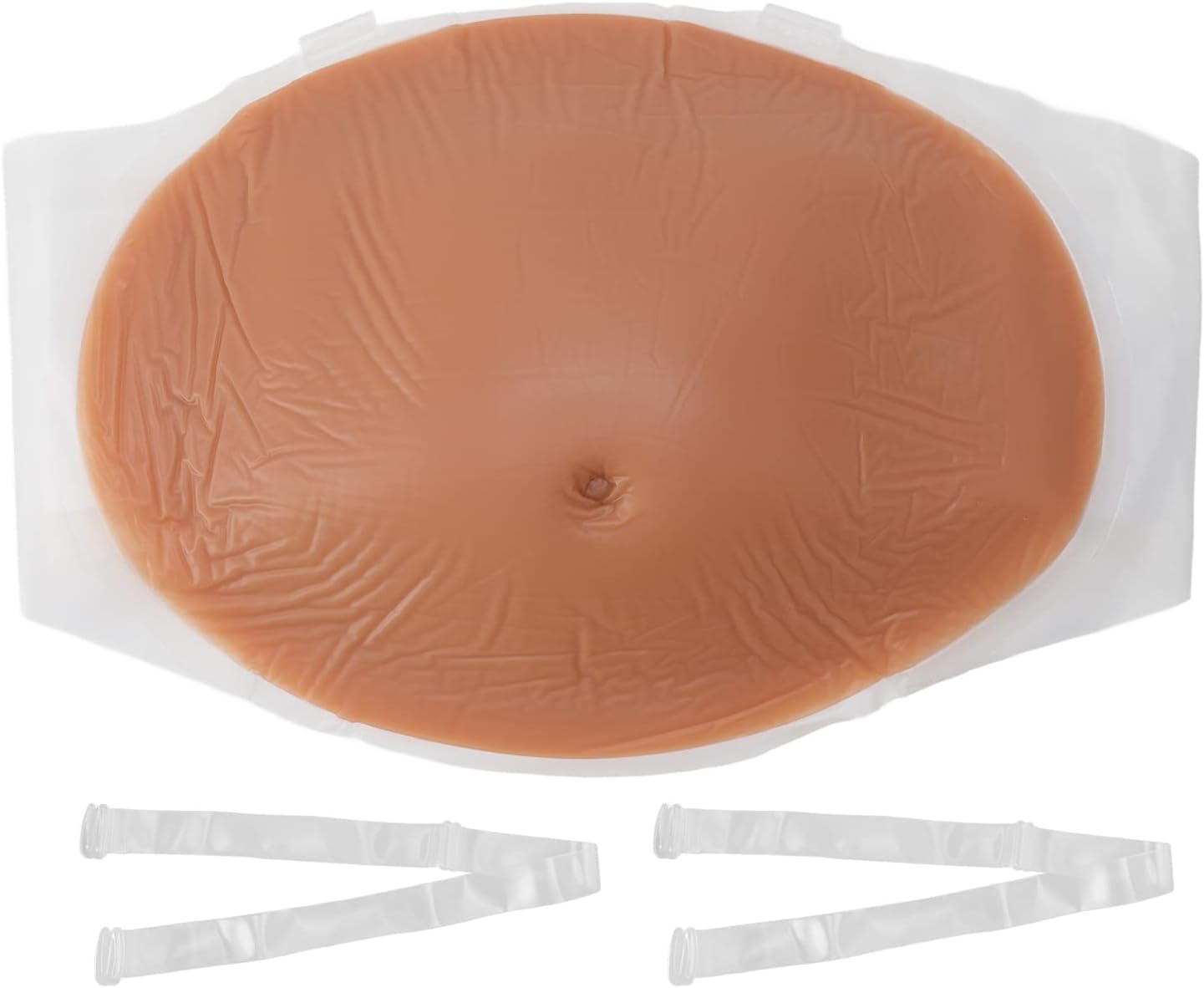 Fake Pregnancy Belly, Silicone Breathable Elastic Fake Belly Lifelike Skin Color Artificial Pregnancy Belly False Pregnant Tummy Props for Stage Performance/Photography Prop/Advertising(2-4 Months)