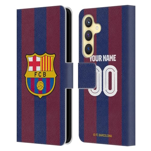 Housse cuir portefeuille Samsung S24 FC Barcelone avec fermeture magnétique et support