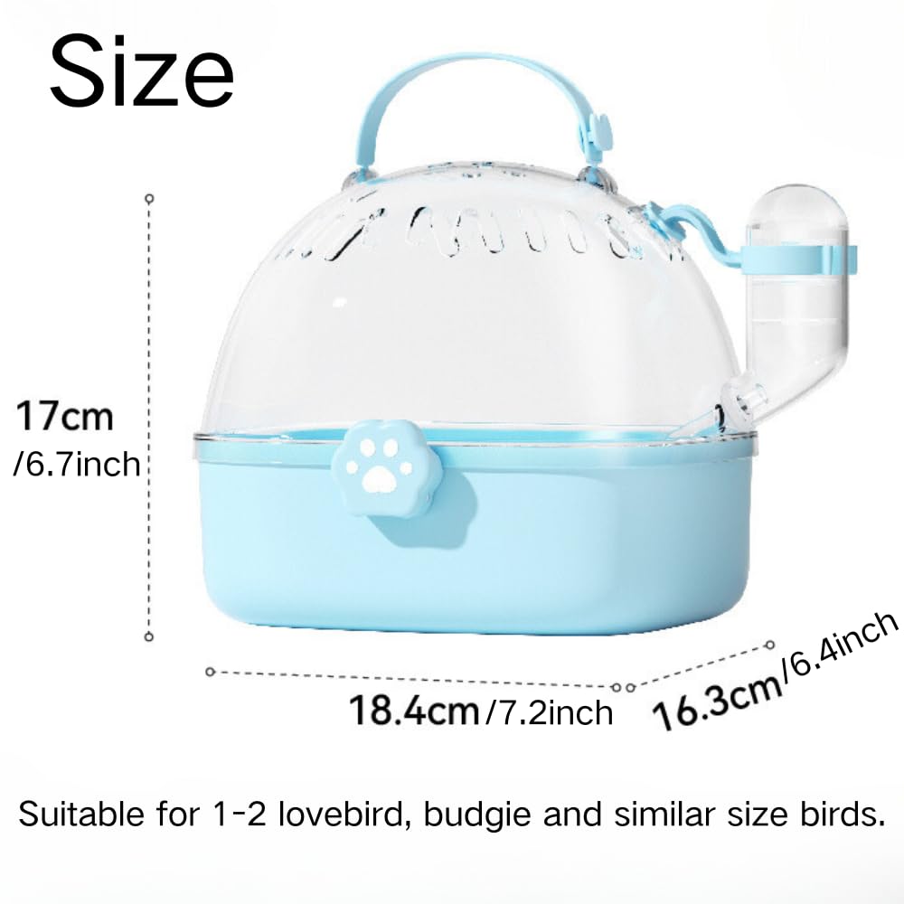Bird Carrier Cage with Water Bottle, Portable Parrot Travel Carrier Carry Case 7.2