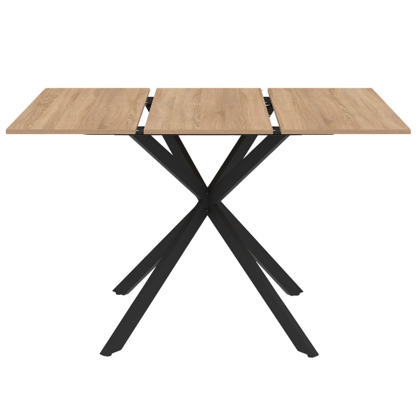 IDMarket - ALIX Tavolo da pranzo quadrato allungabile per 4-6 persone con gamba in legno e ragno nero 80-120 cm