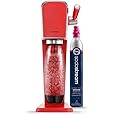 SodaStream Art Sparkling Water Maker (Red) with CO2 and Two Carbonating Bottles