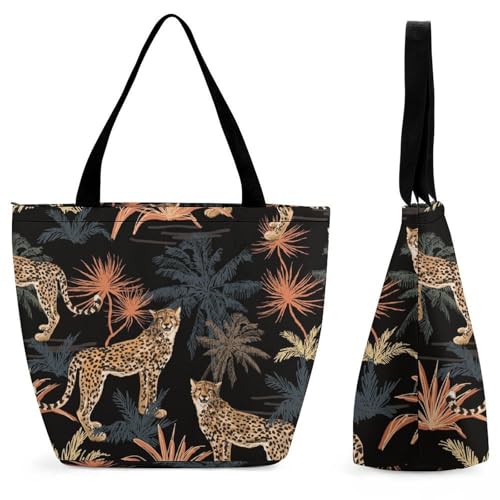 Sac à main léopard africain grand format 28.5x18x32.5cm - Sac de shopping ultra spacieux