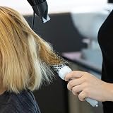 Olivia Garden Expert Blowout Shine – Biały & Szary - 25 - Okrągła szczotka ceramiczna antystatyczna do błyszczącego stylizacji bez puszenia