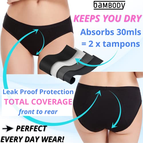 Bambody Absorbent Brief: Super Comfy Period Panties | Protective Underwear For Women, Girls And Teens, 6 #TOP1
