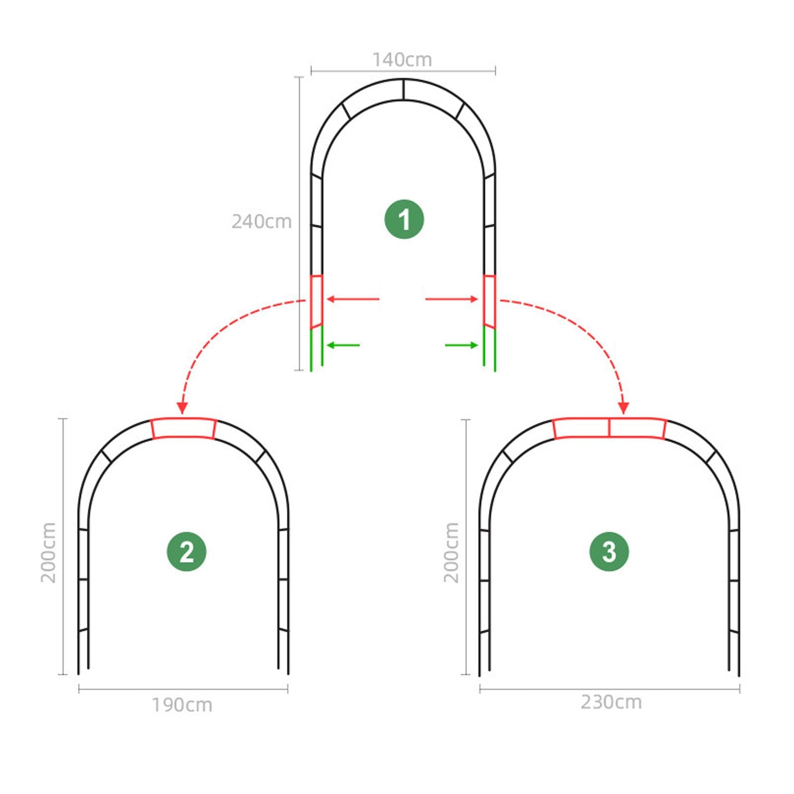 Arco da Giardino Supporto per Piante Facile da Montare, Tre Stili, Acciaio Galvanizzato, Arco da Giardino per Piante Rampicanti e Rose (Color : Planting box, Size : 13mm tube)