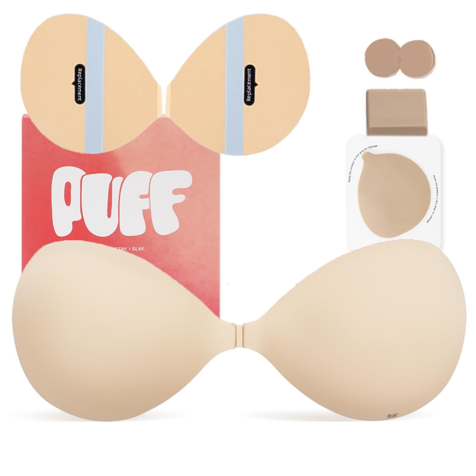Photo 1 of Sticky Bra Push Up - Strapless Backless Adhesive Invisible Bra for Women with Silicone Lift Tape Effect(Beige Set C)