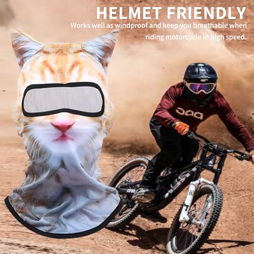 Image of 3D Cat Ski Balaclava Sheisty Face Mask with Ears Cute Animal Ski Mask Suitable for Music Festivals Raves Party Activities