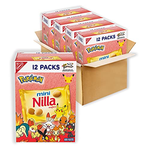 Nilla Wafers Mini Cookies 4 Boxes of 12 Snack Packs Total, Vanilla, 48 Oz
