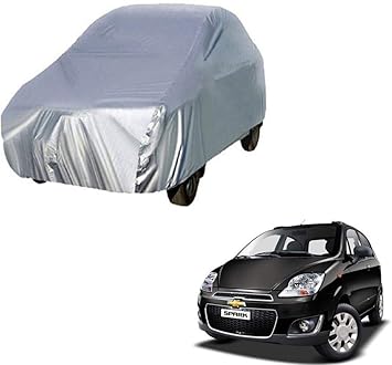 Auto Garh Car Cover for Chevrolet Spark (Silver)