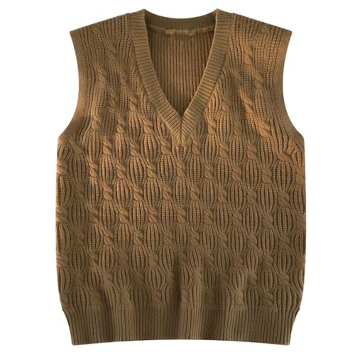 Men's Autumn Winter Korean Style College Style Casual V-Neck Sleeveless Knit Vest