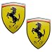 ERPART FERRARI Real Aluminum Rare Car Logo Badge Emblem NOT thick ABS plastic (pack of 2)