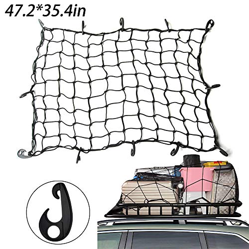 INHEMI Bungee Cargo Net voor vrachtwagenbed, 4x6 Ft Heavy Duty Truck Bed Cargo Net met 10,2 cmx10,2 cm Mesh Netting en 12 stuks kunststof haken