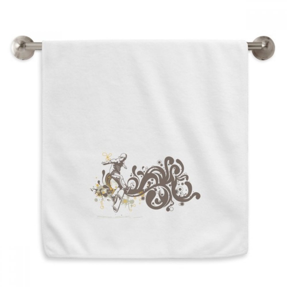 Serviette moelleuse ski de fleurs blanche 13 x 29 inch